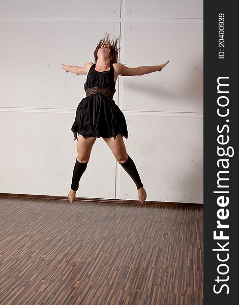 Dancer jumping during a dance
