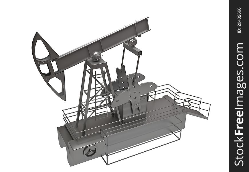 Oil rig pumping unit is isolated on a white background