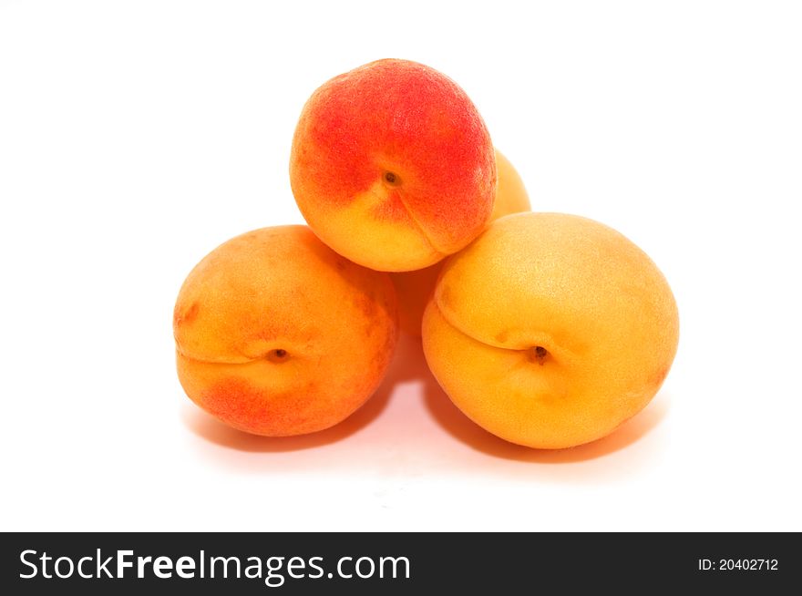 Photo of the Apricots on white background
