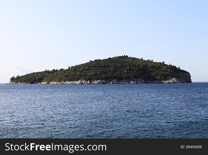Island Lokrum in Adriatic sea