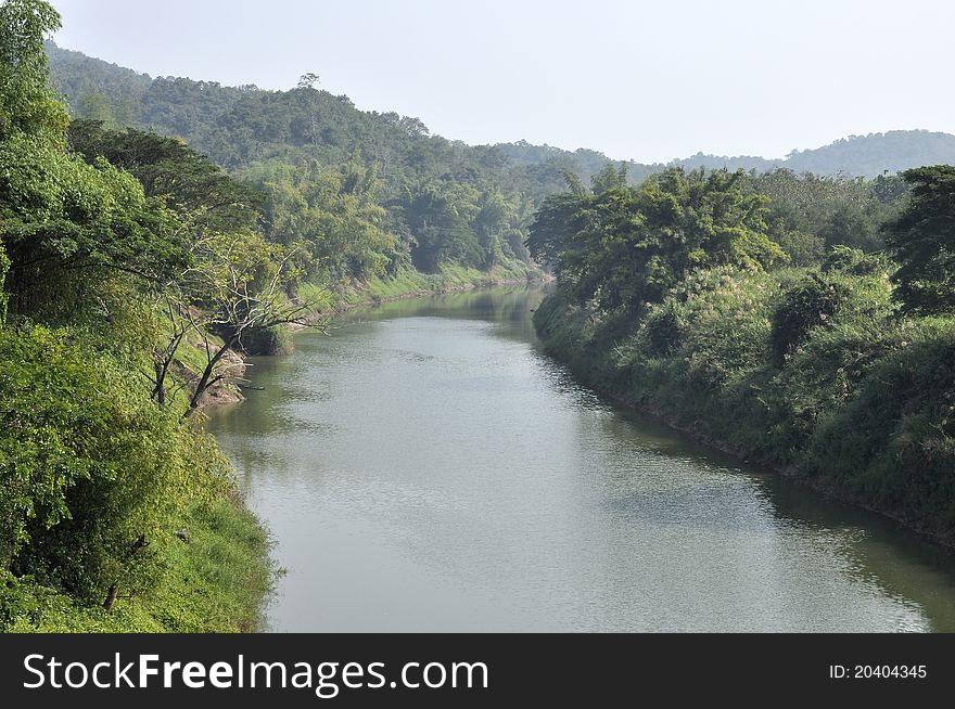 Still River Thailand Rural Day Mountain