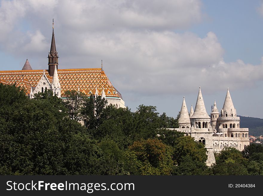The Fisherman's bastion and Saint Mathias church in Budapest, Hungary.