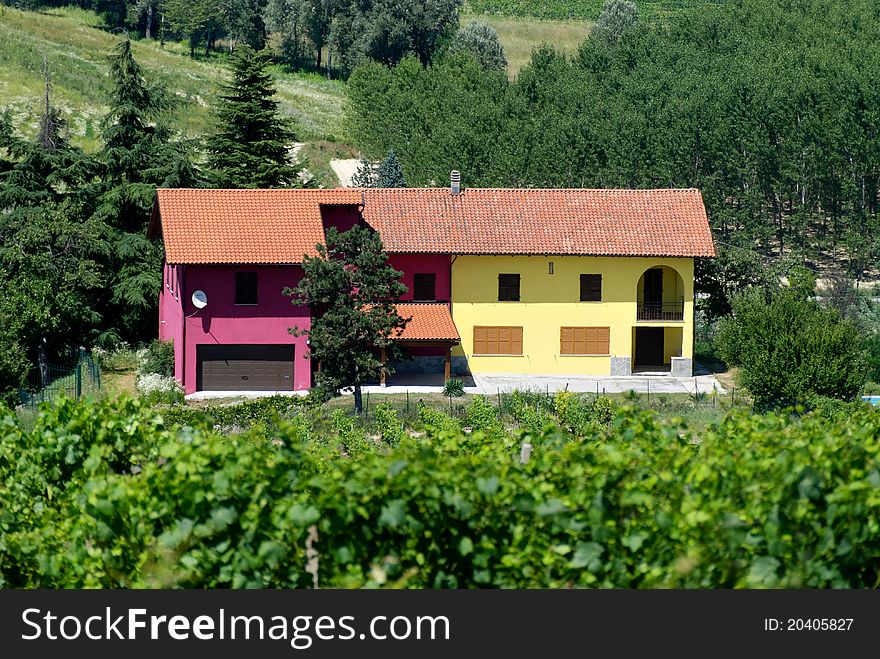 House of three colors in Piedmont