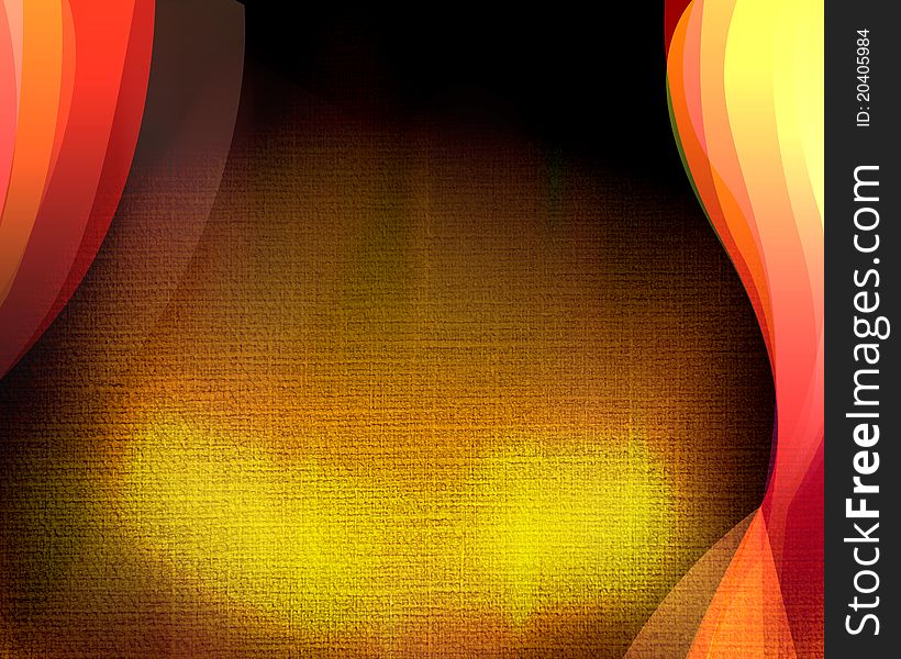 Abstract lines on a orange canvas background. Abstract lines on a orange canvas background