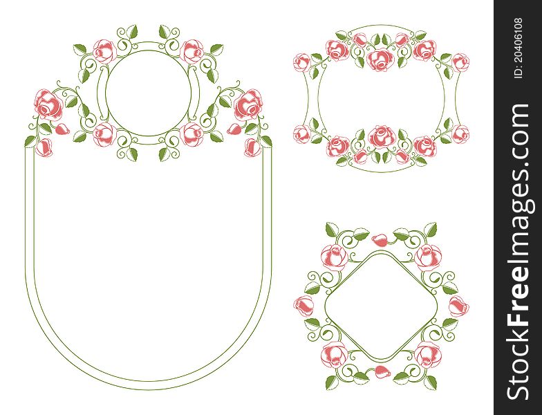 Floral ornaments vignette and frames,