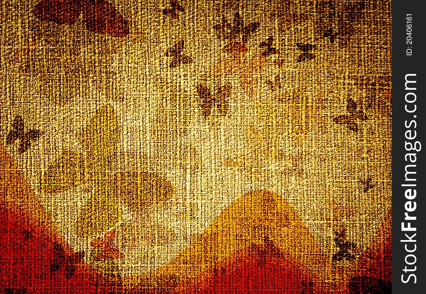 Abstract background canvas with butterflies. Abstract background canvas with butterflies