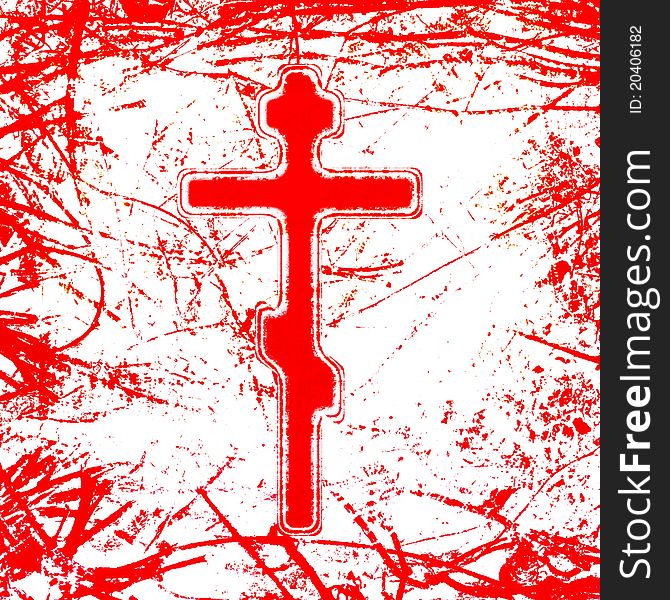 Bloody cross illustration on a white background