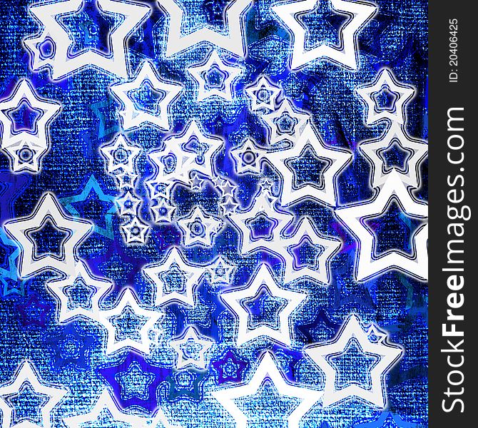 Glowing stars on a blue grunge background. Glowing stars on a blue grunge background