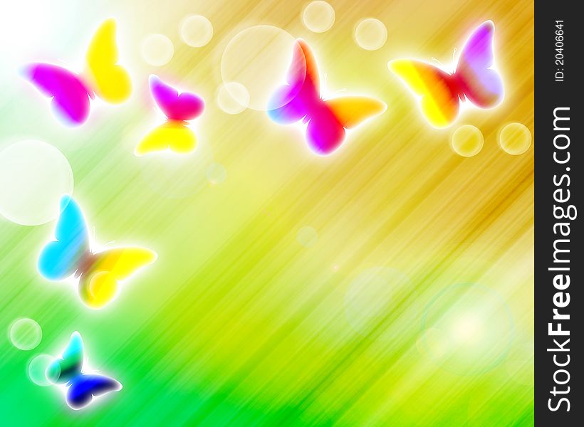 Abstract a colorful butterfiles background