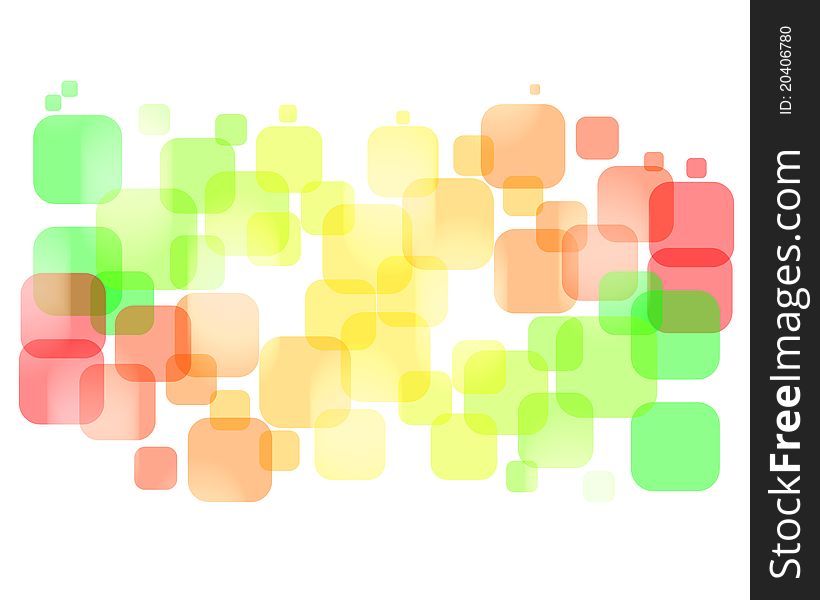 Colorful cubes on a white background