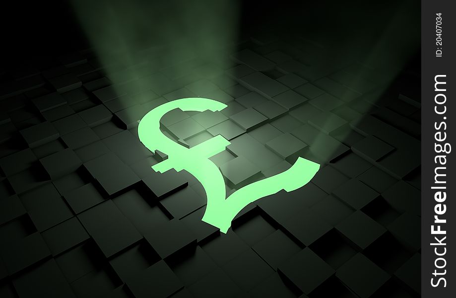 Render of a glowing green pound symbol. Render of a glowing green pound symbol.