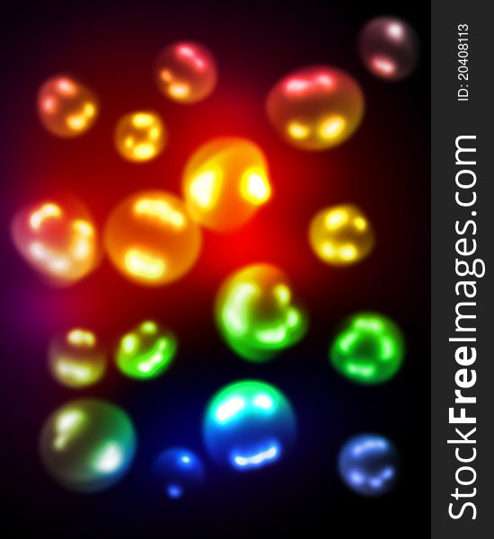Abstract blurred colored bubbles background