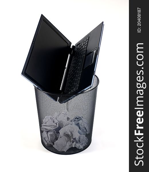 A trash bin isolated against a white background