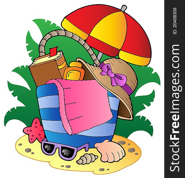 Cartoon Beach Bag With Umbrella