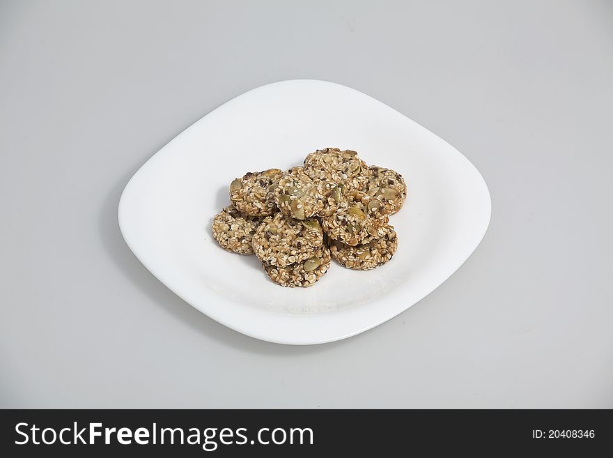 Cookies On A White Dish