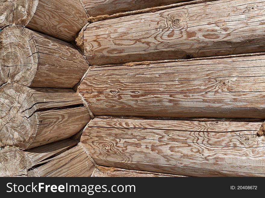 Angle of log home, horizontal