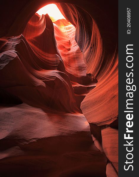 Magic light in Antelope Canyon near Page Arizona USA