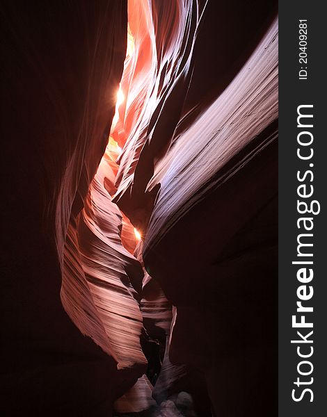 Magic light in Antelope Canyon near Page Arizona USA