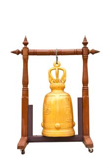 A Gold Bell In Thai Temple Stock Photo