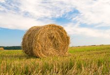 Beautiful Stubble Field With Hay Bales By Summer. Stock Image Beautiful Stubble Field With Hay Bales By Summer. Stock Image