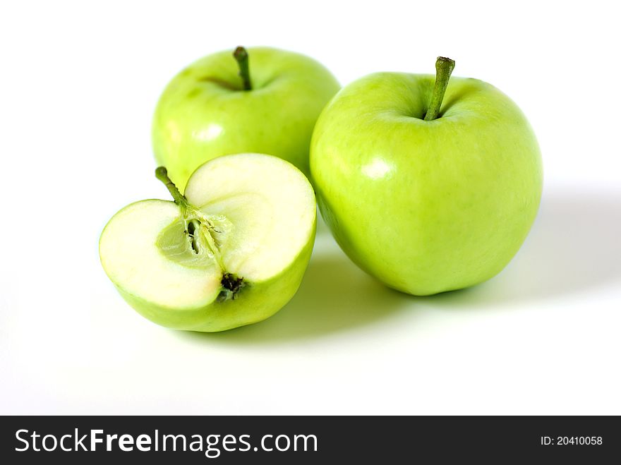 Green Apples Isolated On A White