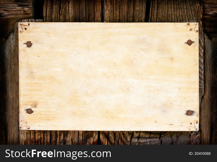 Blank frame on wooden texture