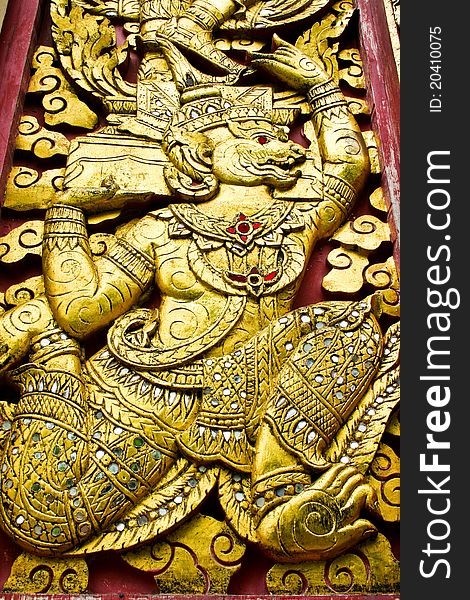 The golden thai art background