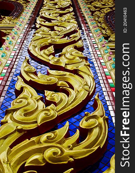 The golden thai art background