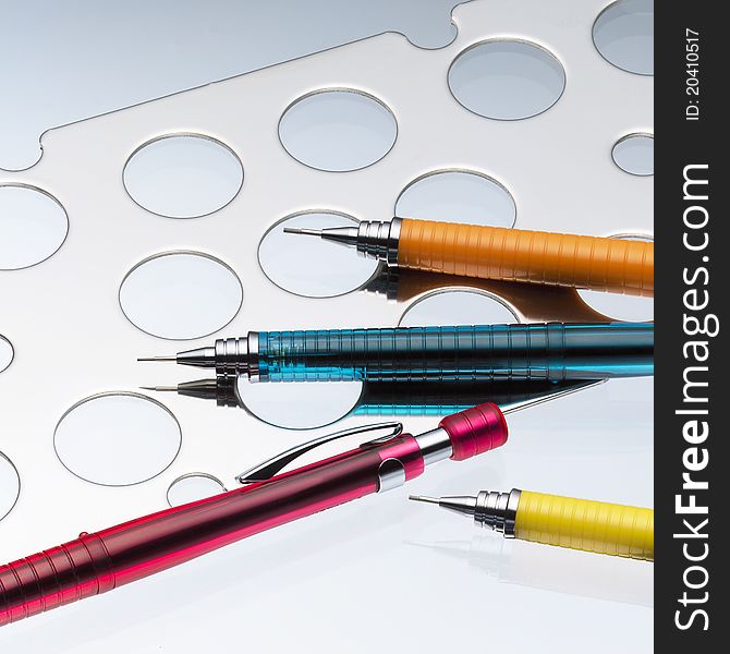 Closeup on different colors of pencils. Closeup on different colors of pencils
