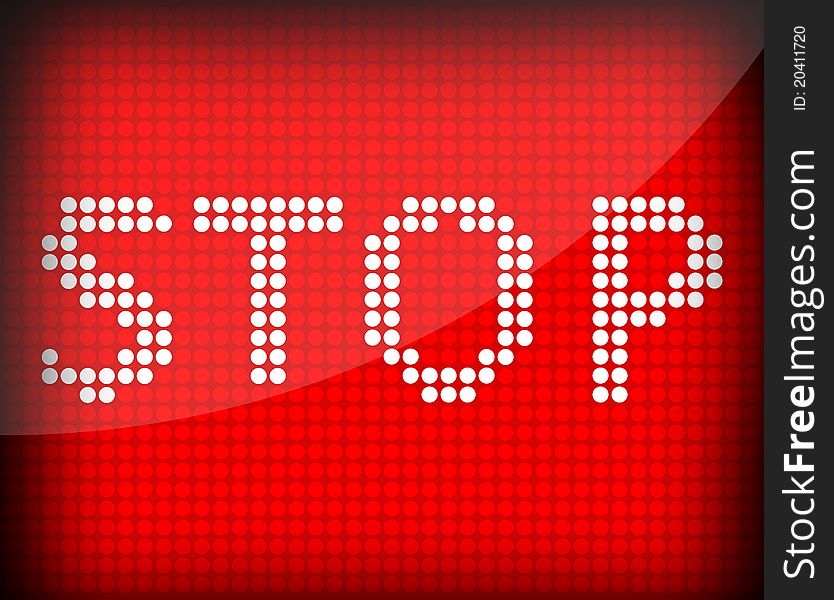 The word Stop on a red background