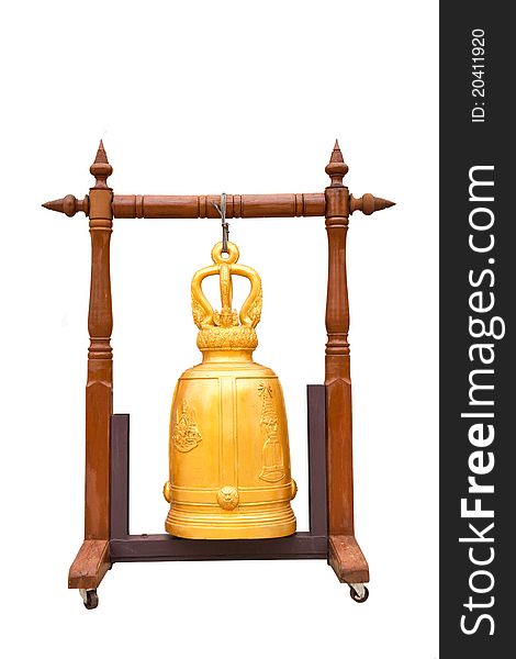 A gold bell in a Buddhist temple of Thailand. A gold bell in a Buddhist temple of Thailand