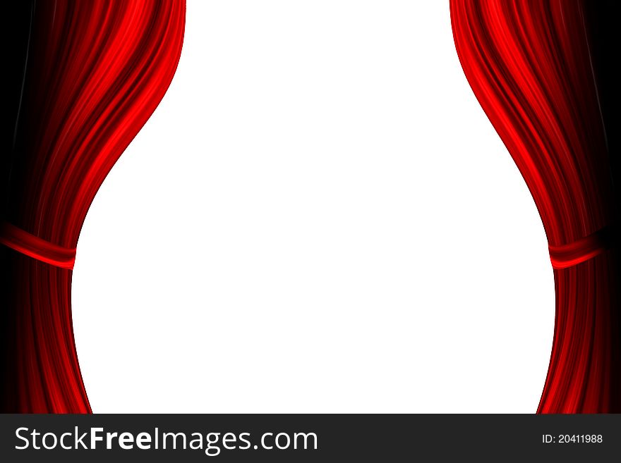 Picture of a red theater curtain frame