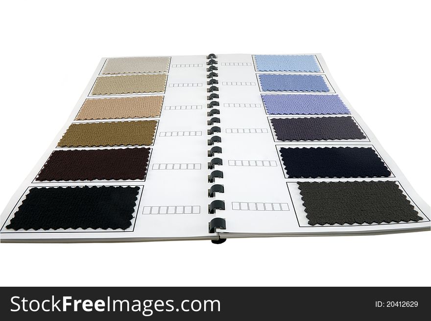 Color samples of a fabric on a white background