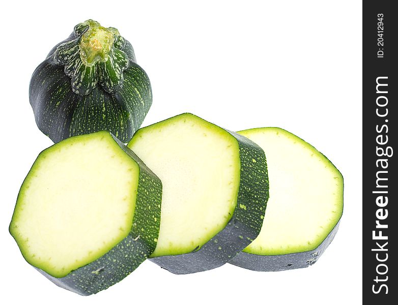 Zucchini isolated on white background