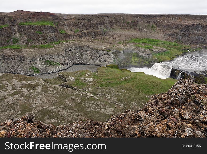 Hafragilsfoss waterfall in Iceland