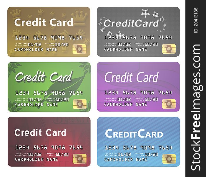Ilustration of different credit card. Ilustration of different credit card
