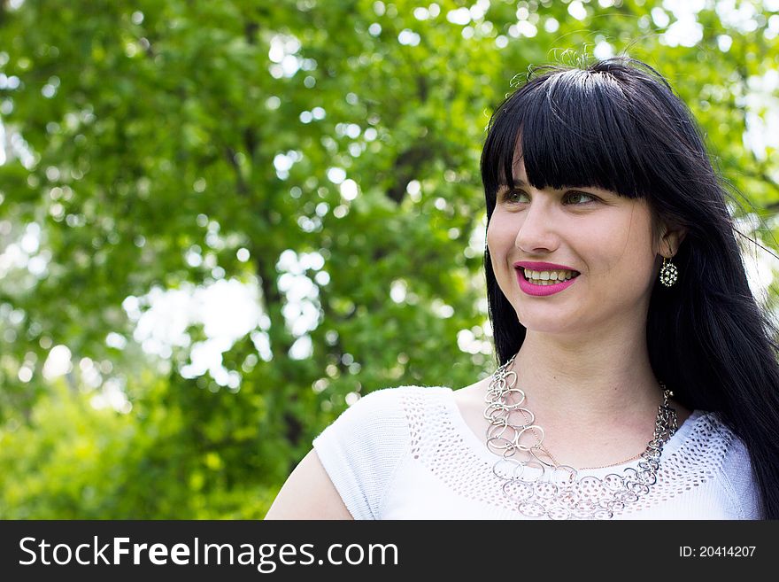 Single beautiful woman at the park. Single beautiful woman at the park