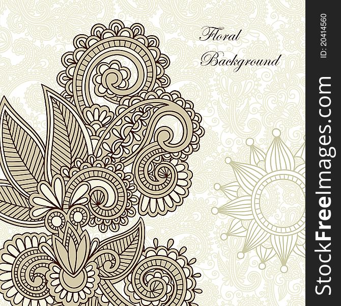 Frame ornate card announcement with place for your text