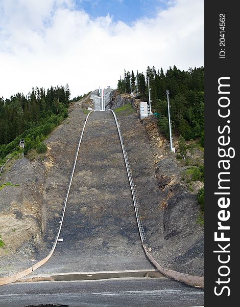 Ski jumping in the summer in Vikersund