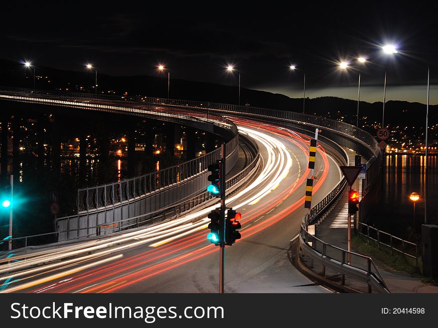 Traffic Lights At Night