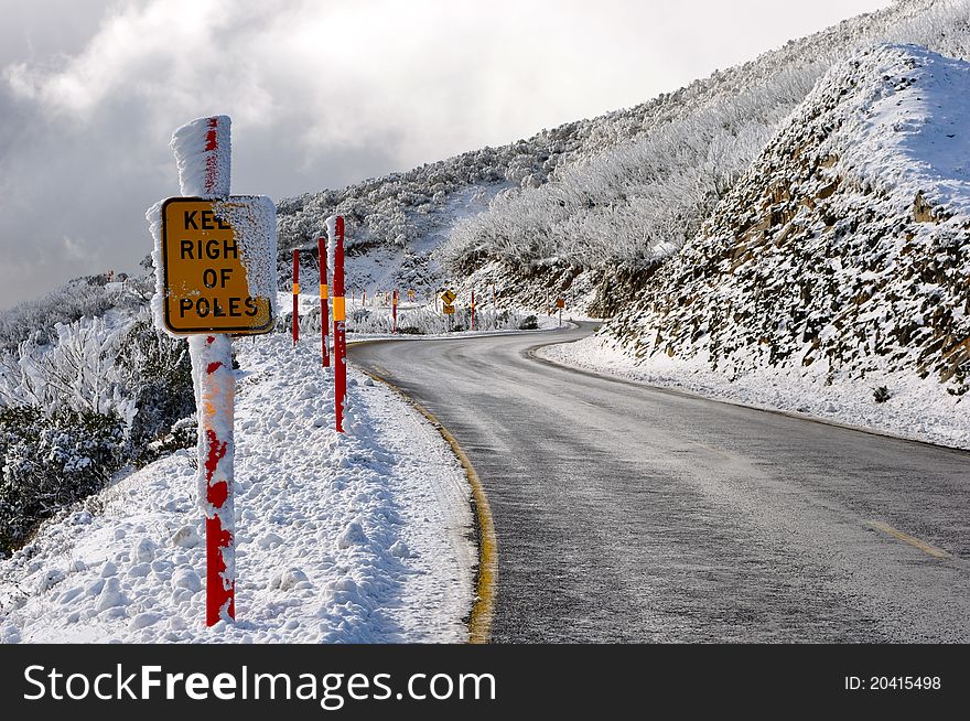 Winter road mount hotham