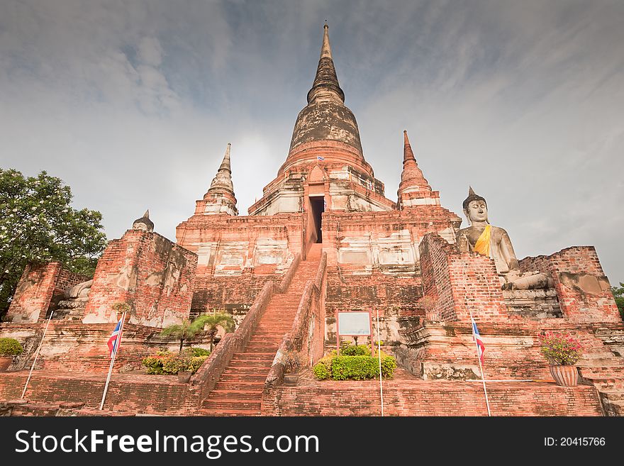 Wat Yai Chai Mongkol in Ayutthaya, Thailand. Wat Yai Chai Mongkol in Ayutthaya, Thailand