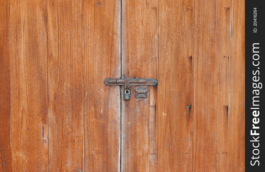 Closeup image of  ancient  wood door