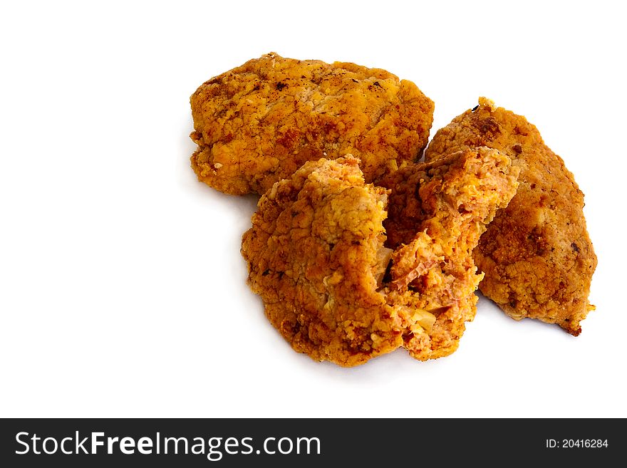 Meat patties isolated on a white background