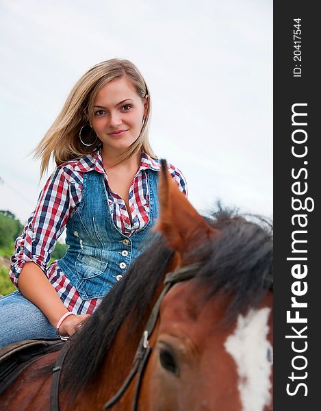 Girl And Her Handsome Horse