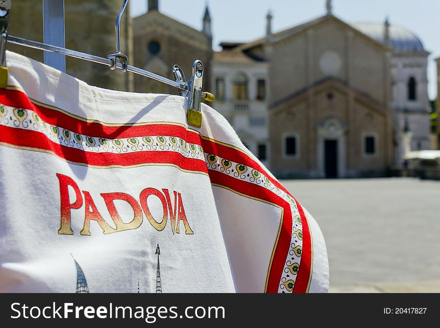 Padova flag infront of the Basilica of Saint Anthony of Padua