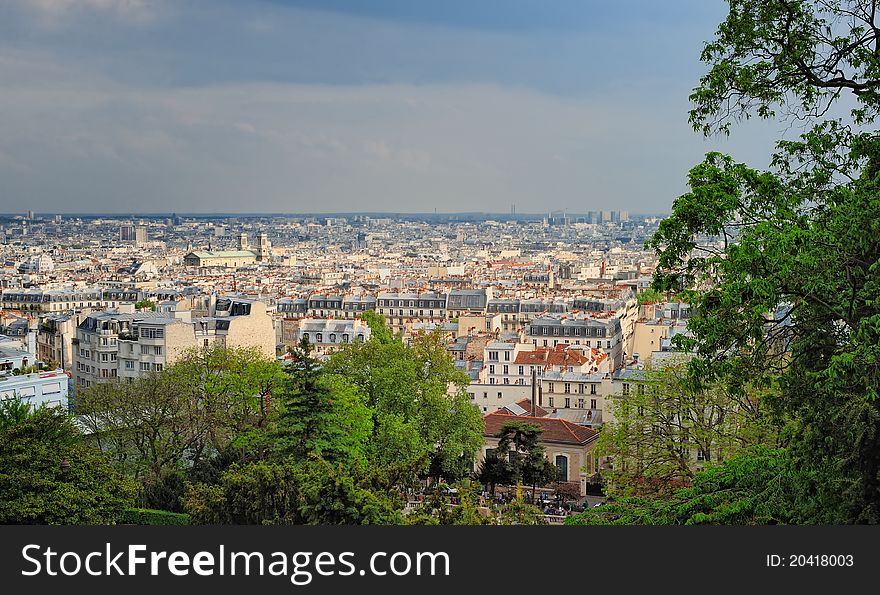 View of the Paris from the Montmartre. View of the Paris from the Montmartre