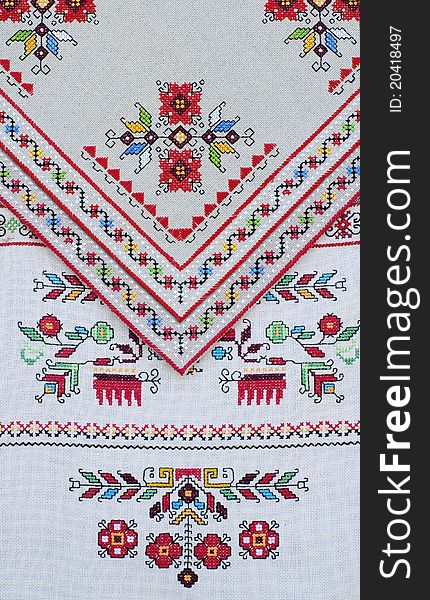 Colorful traditional Bulgarian embroidery handmade. Colorful traditional Bulgarian embroidery handmade