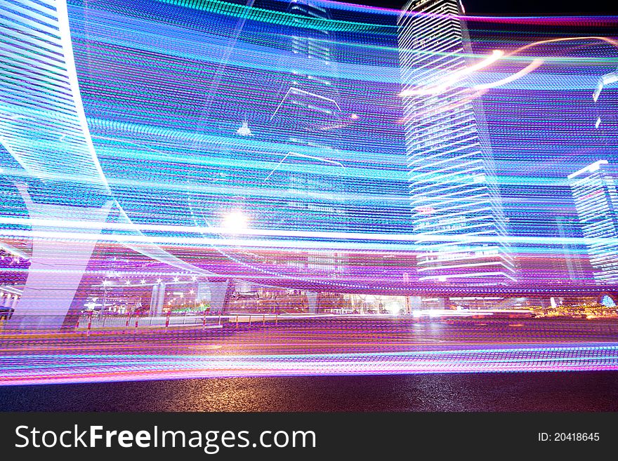 The night view of the lujiazui financial centre in shanghai china. The night view of the lujiazui financial centre in shanghai china.