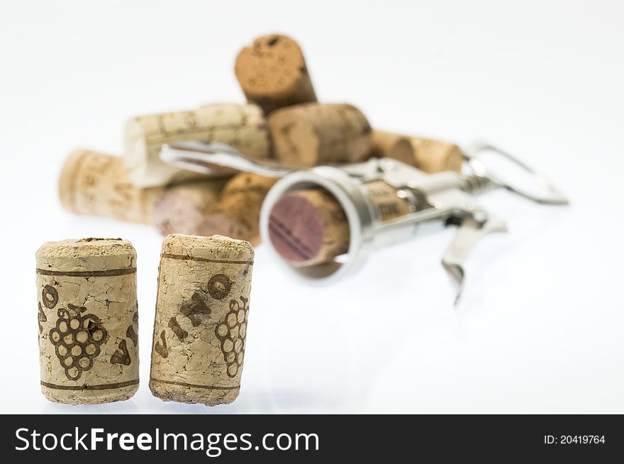 Collection of used corks of italian wine. Collection of used corks of italian wine